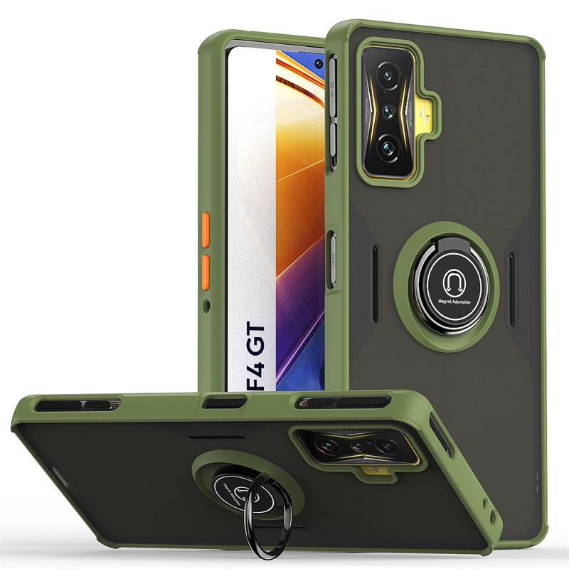 

Для Xiaomi POCO F4 GT Чохол Протиударний Броньований Матовий Чохли Для Poxo Poko Pocco Little F4GT F 4 GT Магнітний Тримач Кільце Підставка Кришка For Poco F4 GT