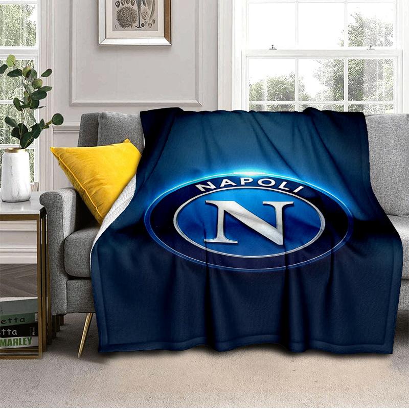 Coperta con Emblema del Napoli Calcio Coperta in Flanella da Esterno per Campeggio, Escursionismo, Feste in Giardino, Essenziali per Picnic, regalo per famiglia e amici