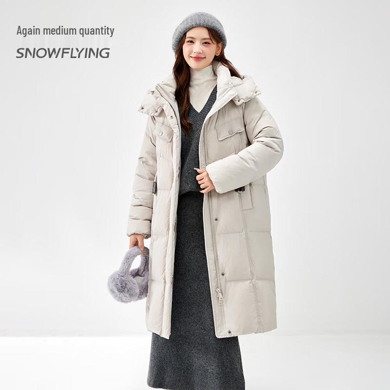 SNOWFLYING Women's Mid-Length Hooded Down Jacket