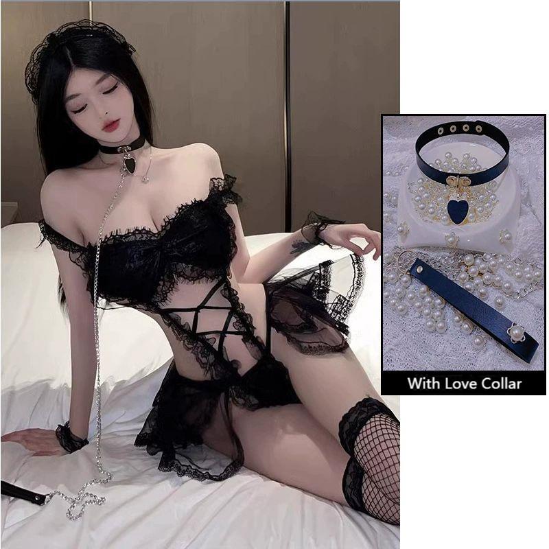 New Sailor Japanese Style Sweet Erotict Suits Lace Dress Sexy Underwear Sexi Lenceria Erotic Lingerie Bow TieTops Pleated Skirt