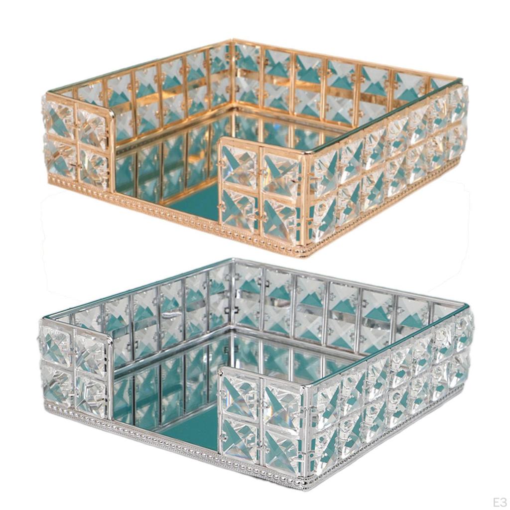Decorative Mirror Tray Serving Jewelry Organizer Perfume Vanity for Keys Dessert