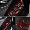 Real Soft Carbon Fiber For Toyota Prius 2010 2011 Door Window Switch Button Interior Trim Panel Car Sticker Accessories.