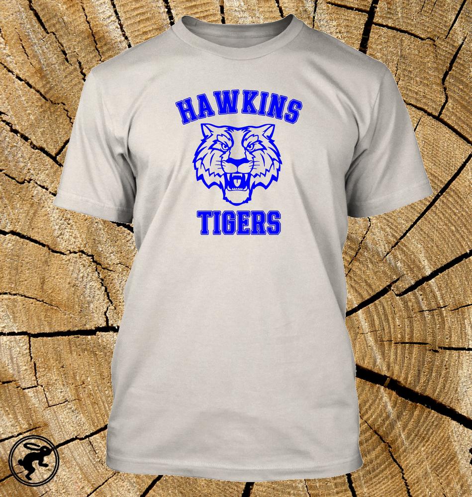 Stranger Things Hawkins Tigers T Shirt Tv Show Tee Available In 12 Shirt Colours
