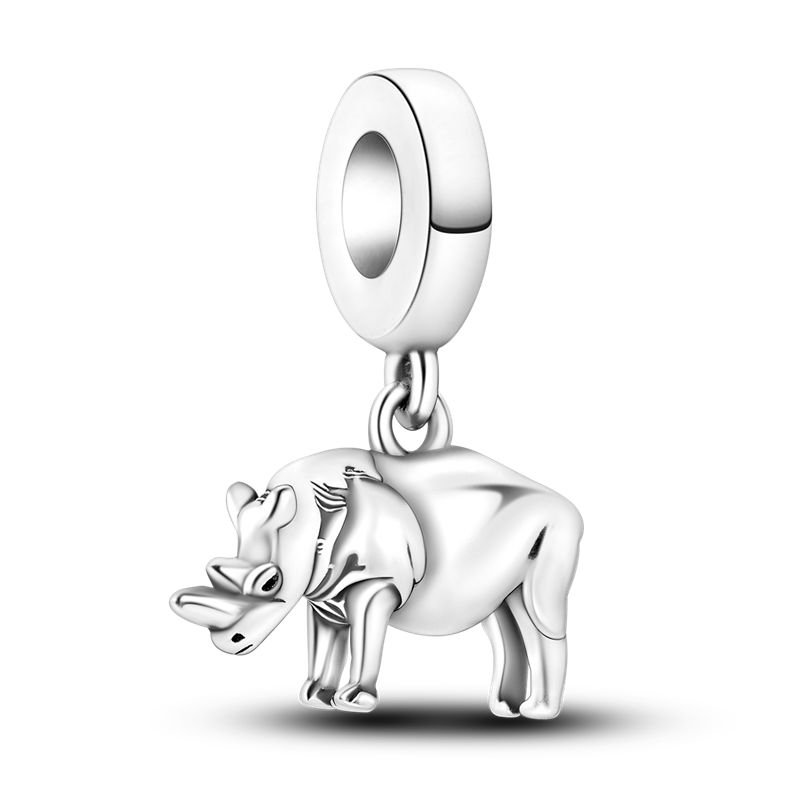 Charms Animali in Argento 925 Cane Gatto Gufo Coniglio Leone Elefante Dinosauro Charm Per Braccialetto Bangle Biglie per Creazione Gioielli