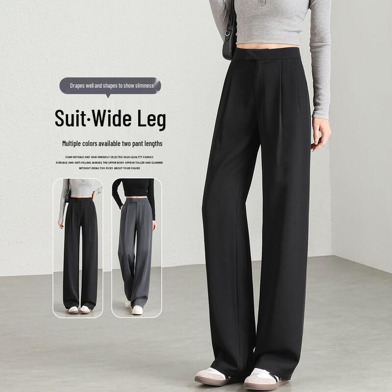 Women's Double Pleated Wide-Leg Trousers