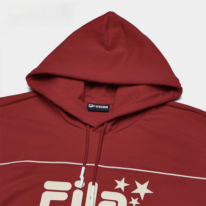 Fila Fusion Letter Stripe Pullover Sweatshirt Unisex Sweatshirt China-Red T11U346202F-RD