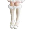 Delicate Lace Embellished High Knee Socks 3-13T Girls Fashion Stockings Cotton Hosiery for Parties Photography