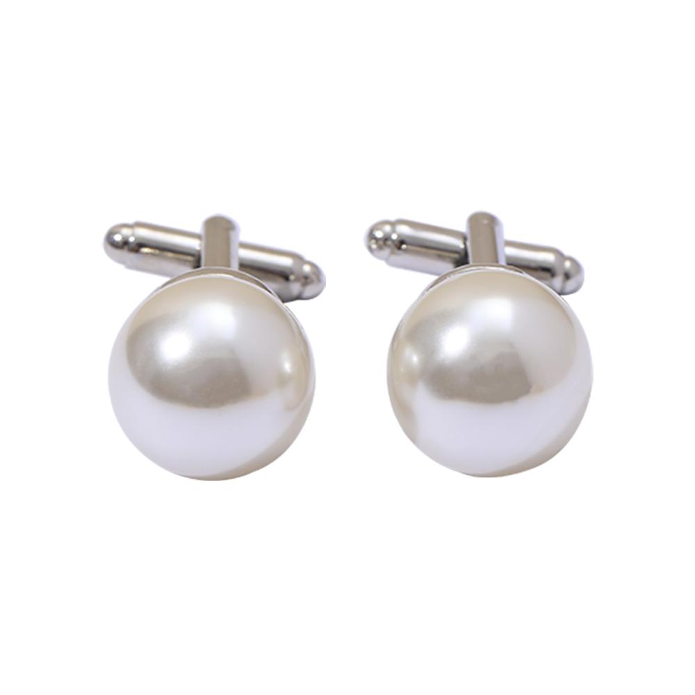 

2Pcs/Set Mens Pearl Cufflinks For Shirt Suit Tuxedo Blouse Father s Day Gift