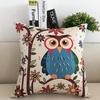 Owl Square Print Pillowcases Sofa Throw Pillow Cases Car Back Cover Cushion
