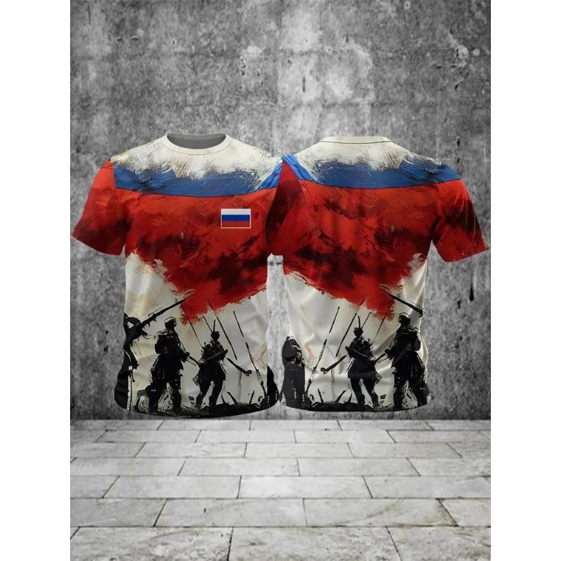 T-Shirt für Herren Druck Kurzarm Top 3D Lässig Street Herren T-Shirt Übergroßes T-Shirt Herren Vintage Kleidung Shirt