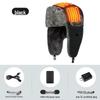 Carbon Fiber Far-Infrared Heated Winter Hat with Ear Protection and Velvet Lining for Outdoor Cold