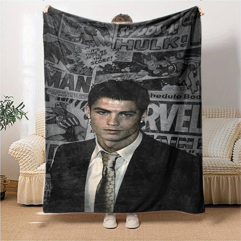 Football Celebration Moment printed flannel breathable and warm blanket, a stylish home gift, suitable for home, office and bedspread use. 0713a6