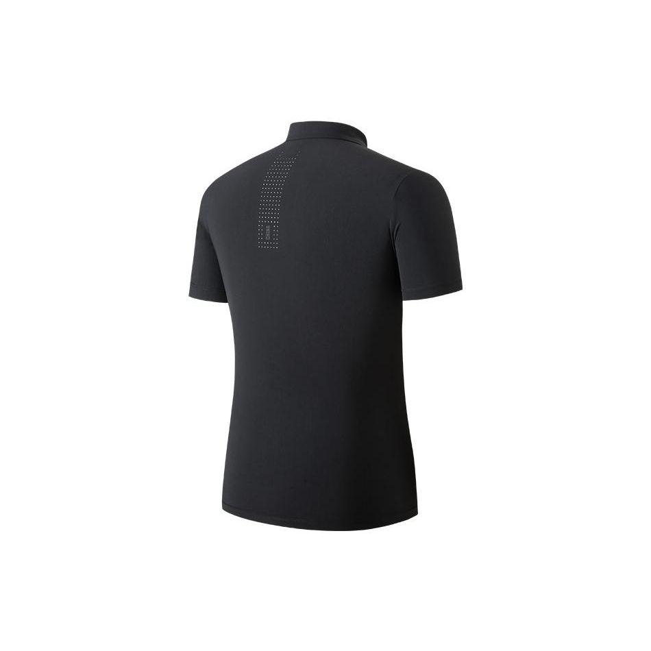 Anta National Flag Series Casual Sports Polo Shirt Men Tops Black 152150105-2