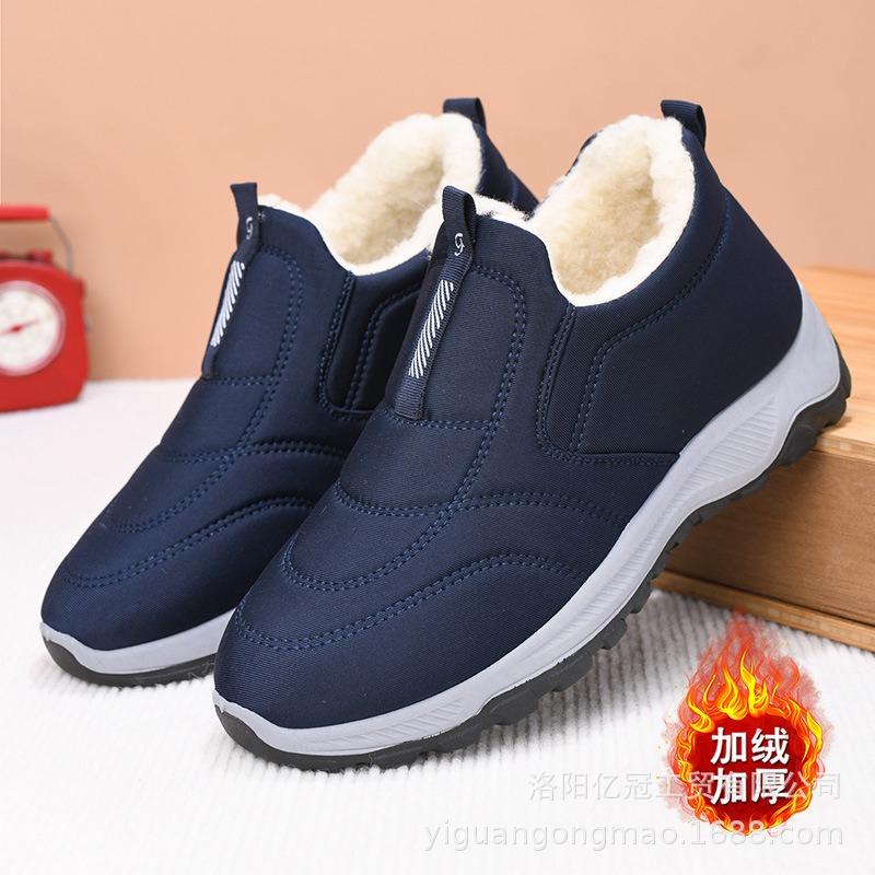 

Зимние новые хлопковые туфли с набивным утолщением, нескользящие, теплые, уличные хлопковые туфли, зимние сапоги, теплая пуховая спортивная обувь 44
