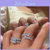 Korean Style Sterling Silver Water Drop Zircon Ring For Ladies Fashion Accessory