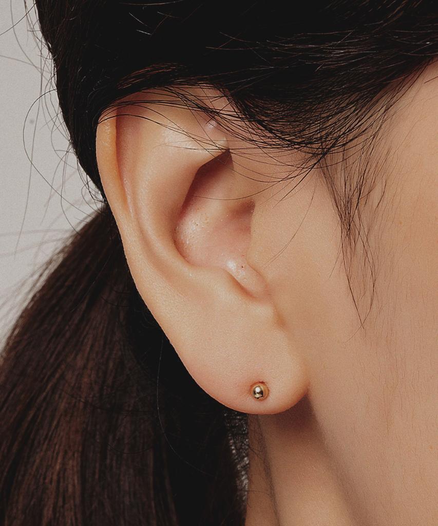 Helene Jewelry 14K Bling Ball Earrings 3Mm