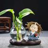 Glass Vase Lovely Transparent Plant Terrarium Glass Vase Desktop Decoration Green Radish Hydroponic Creative Personalized  Vase