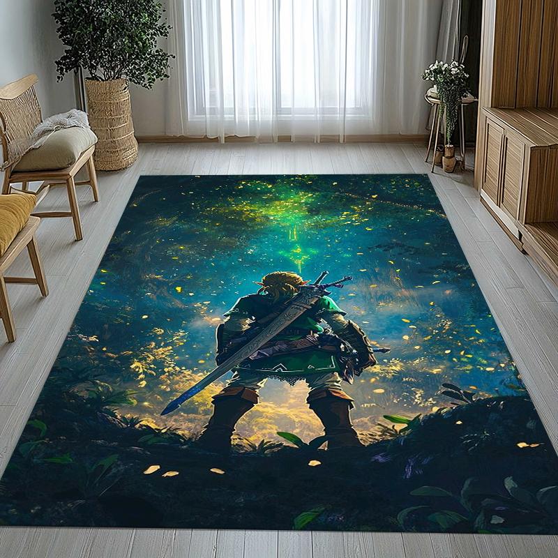 Retro Z-Zelda Cartoon Link Games Living Room Non-Slip Area Rug Soft Carpet for Bedroom Kids Playroom Sofa,Home Decor Doormat