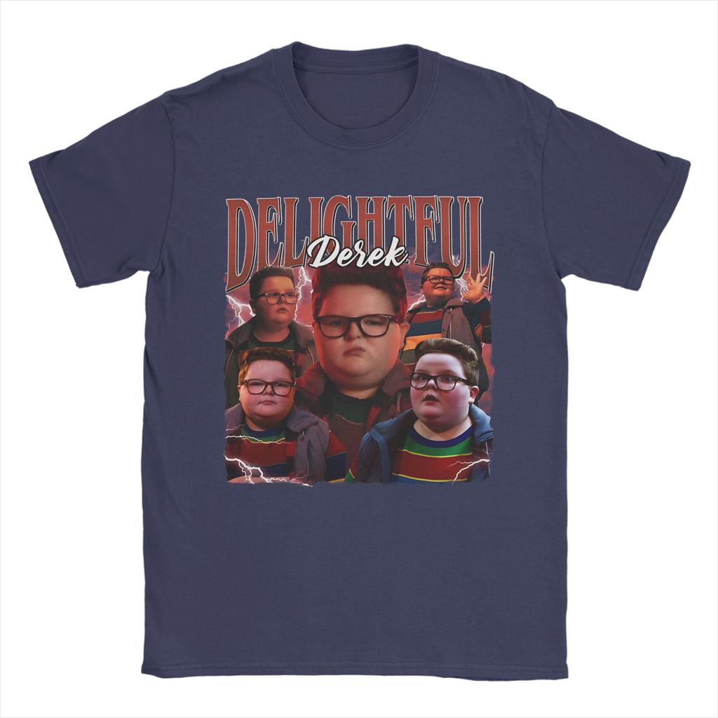 Streetwear Vintage Delightful Derek TShirt Unisex Round Neck Short Sleeve Tops Shirts Cotton Summer Tops Shirts