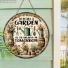 Vintage Gardening Wooden Sign, Charming Round Sign for Garden & Front Door, Wall Hanging Decor - Ideal Gift for Plant Lovers