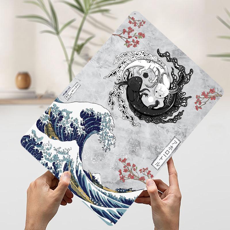 Yin Yang Axolotl Couple Printed Poster Customized Wall Art Retro Vintage Metal Tin Signs for Home Living Room Decorations House