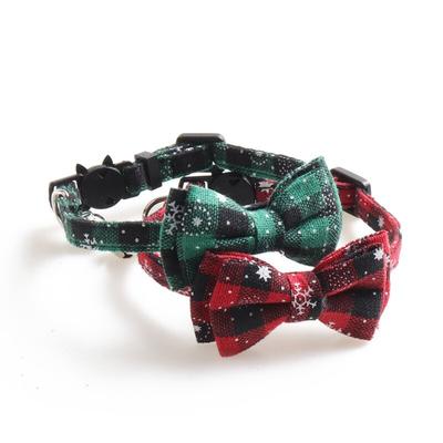 Christmas Bow Cat Collar Polka Dot Pattern Small Dog Bow Tie Adjustable Puppy Kitten Pet Accessories Cat Puppy Collar