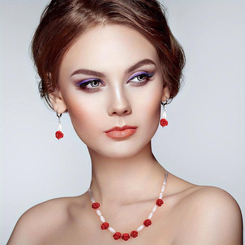 10/20/40pcs Stone Red Decorative Beads, Spacer Beads, Rose Beads, Beads and Bead Accessories DIY Summer Beach Foot Chain Bracelet Earrings