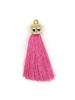 Green Bead Rice Pattern Hat Pendant with Vertical Polyester Tassel
