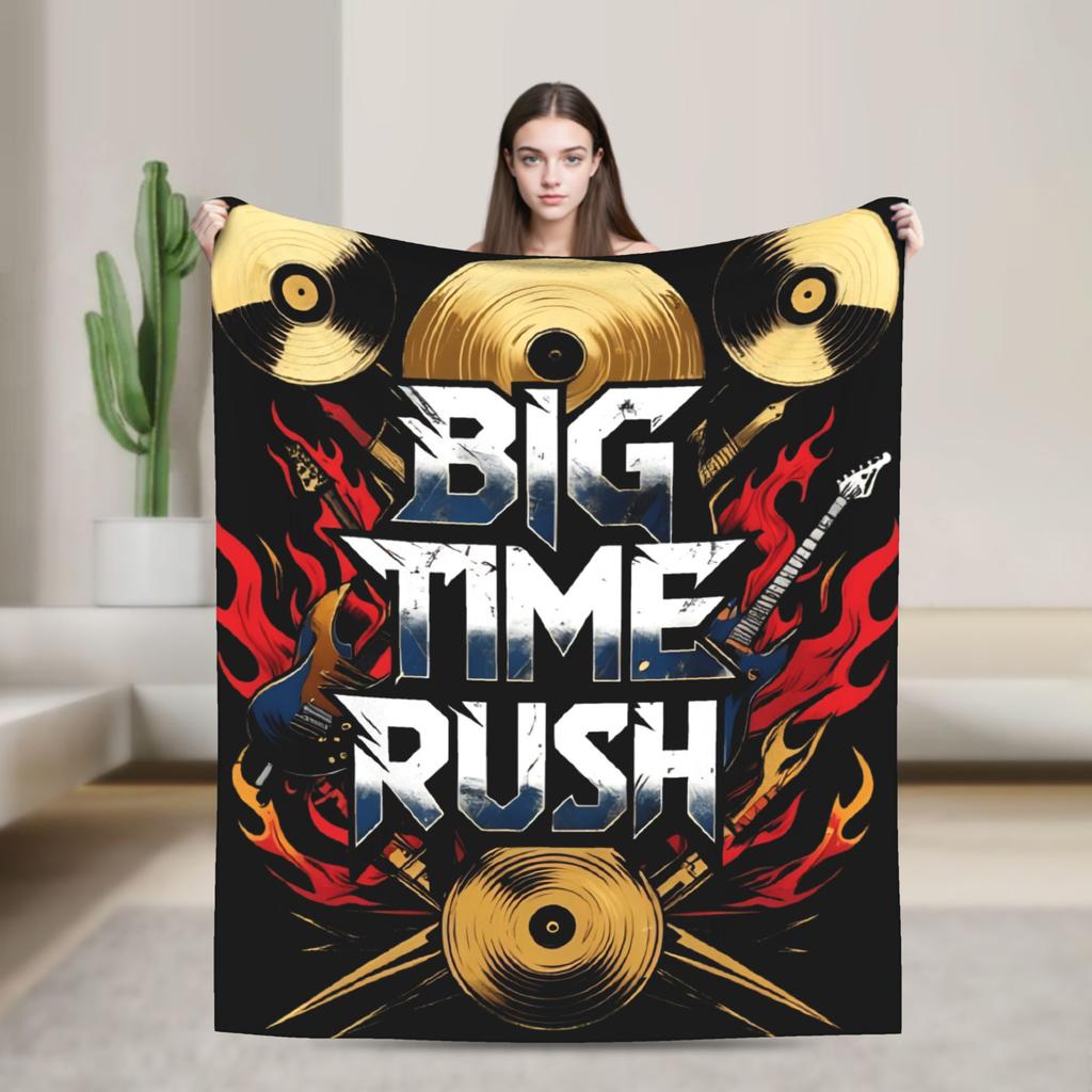 Big Time Rush Band Flannel Blanket Winter Super Soft Throw Blanket for Girls Boys Outdoor Funny Bedspread Sofa Bed Cover