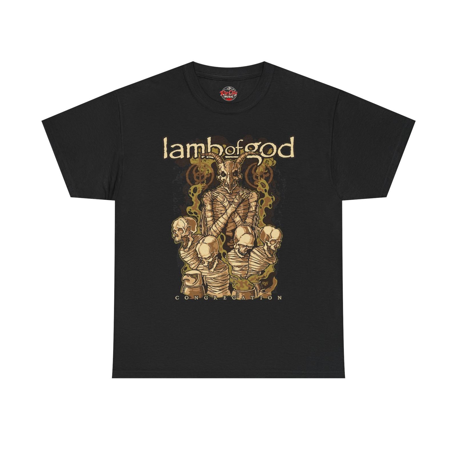 Lamb of God Congregation Mummified Skeleton w/ Mummies Rock Band Unisex T-Shirt S
