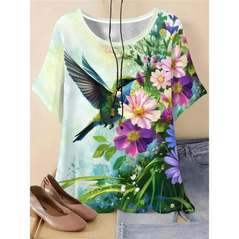 Sommer bedrucktes Damen Oberteil Modetrend Lässiges T-Shirt