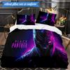 3PCS Black panther Printed Bedding Set For Bedroom dormitory,  Includes 1 Duvet Cover & 2 Pillowcases for All Seasons Home Decor Fan gifts