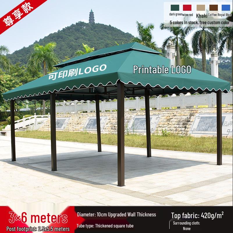 Wrought Iron Outdoor Gazebo Pavilion Canopy for Courtyard, Balcony & Rooftop Garden – Sunshade & Rain Shelter