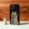 L-Luxury F-Fashion leopard Print Phone Case For iPhone17 16 15 14 13 12 11 Pro Max Plus,5G Soft Black Case