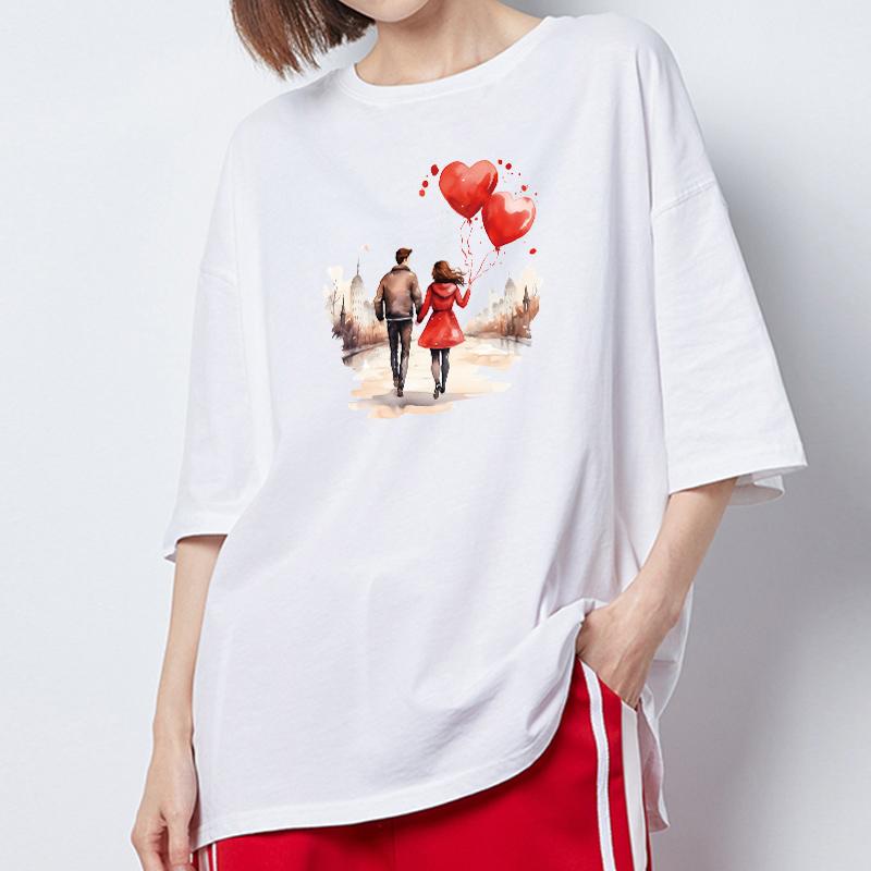 Patch On Clothes Lovers Romantic Balloon Parches Ropa Hoodies Diy Clothes Stickers Heat Press Appliqued T-Shirt Valentine Patch