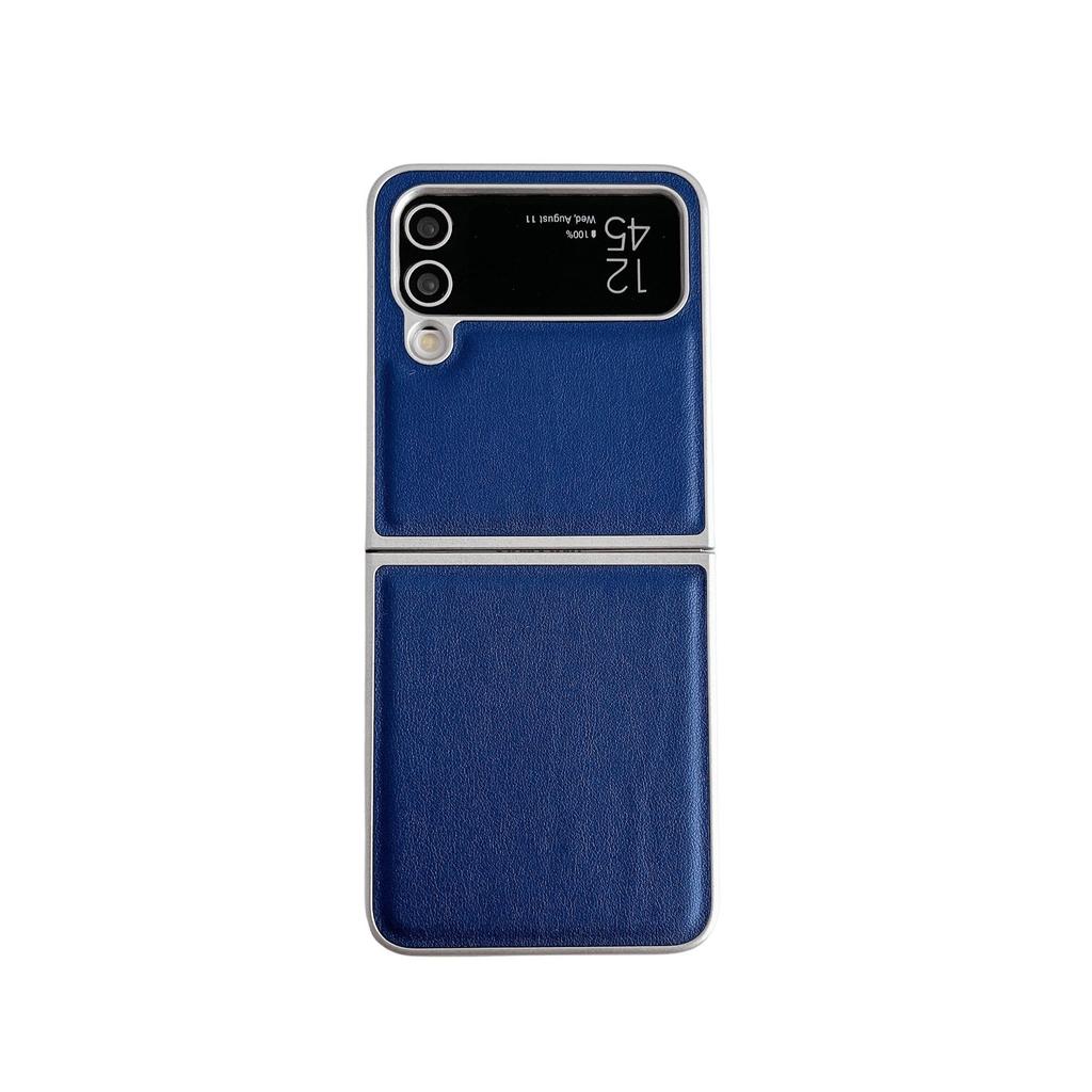 Samsung Z Flip 7 Metallic Paint & Z Flip 6 Morandi Leather Texture Protective Case