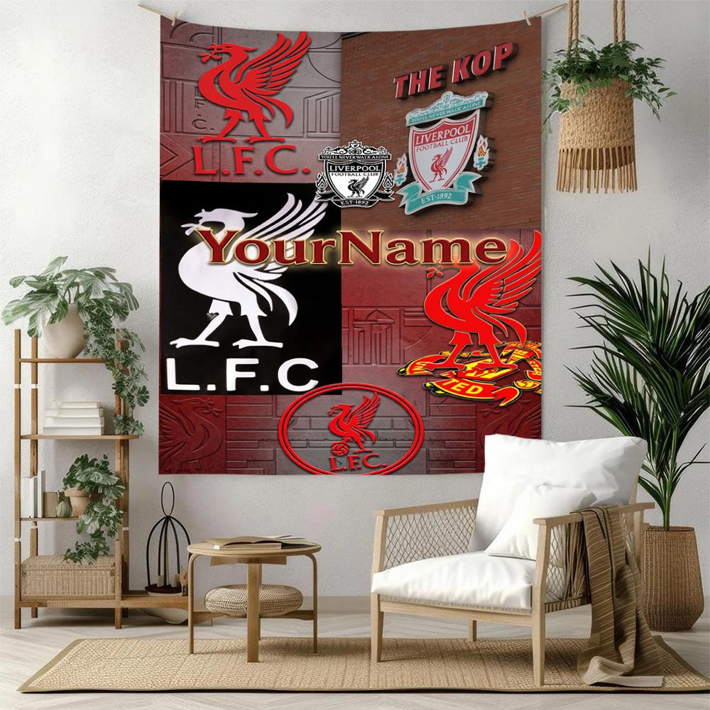 Liverpool Custom Ditt Navn Vægdekoration Vægtæppe Kunst Til Kæledyr Mindesmærke Fødselsdag Bryllupsfest Baggrund Familiegave