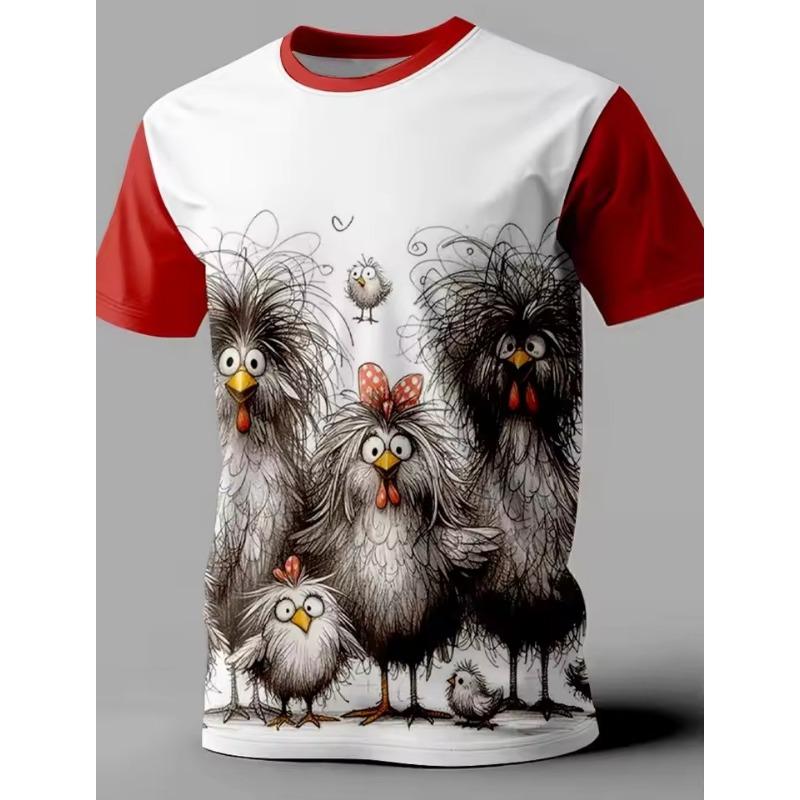 Ladies T-Shirt Blue Wave And Cat Graphic Print Retro Fashion Casual Street Round Neck Oversized Ladies Summer Clothing