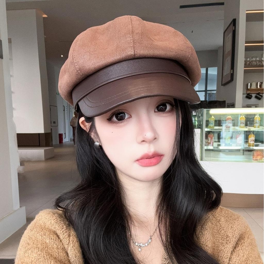 New Autumn and Winter Octagonal Hat Children Internet Celebrity Painter Beret Duck Tongue Versatile Face Small Tide Cap