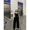 Kumikumi Gyaru Style Sexy Black Sling Jumpsuit Women clothes Summer Temperament Chic Backless Inner wear Top
