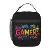 Gamer Controller Videospiel Gaming Gamepad Isolierte Lunchtasche für Damen Kinder Tragbare Lebensmittelboxen Thermische Lunchbox Tragetasche
