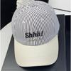 Wide Brim Letter Embroidered Baseball Cap, Cotton Color Block Stripes Hat For Men Women Outdoor Korean Fashion Casual Headwear