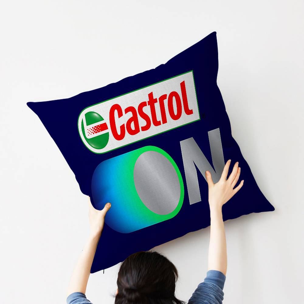 British Petroleum Company C-Castrol Cushion Cover Car Throw Pillow Case For Sofa Car Christmas Gift 40x40cm 45x45cm