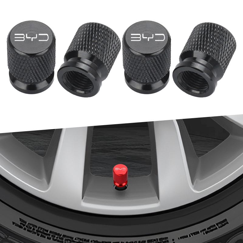 4 Stück Auto Rad Reifen Ventilkappen Reifenventil Schaftabdeckung Staubdicht Wasserdicht für BYD Shark 6 Qin Plusdmi Atto 3 Han EV Dolphin Yuan Plus