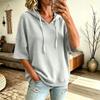 Women's Casual V-Neck Hoodie with Drawstring Hood for Everyday Wear