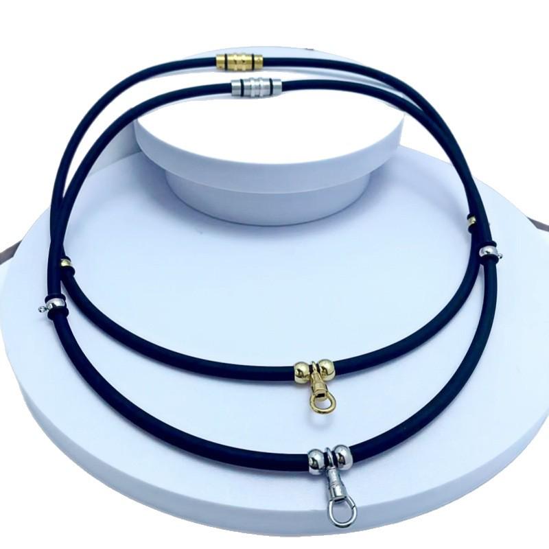 Thailand Stainless Steel Buddha Amulet Necklace with Three Silicone Pendants for Men and Women