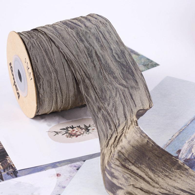 1 rolka vlasových doplnkov Dekorácia DIY Ozdoba Perleťová darčeková krabička Hodvábna stuha Svadobná stuha Zvrásnená Šitie Motýlik