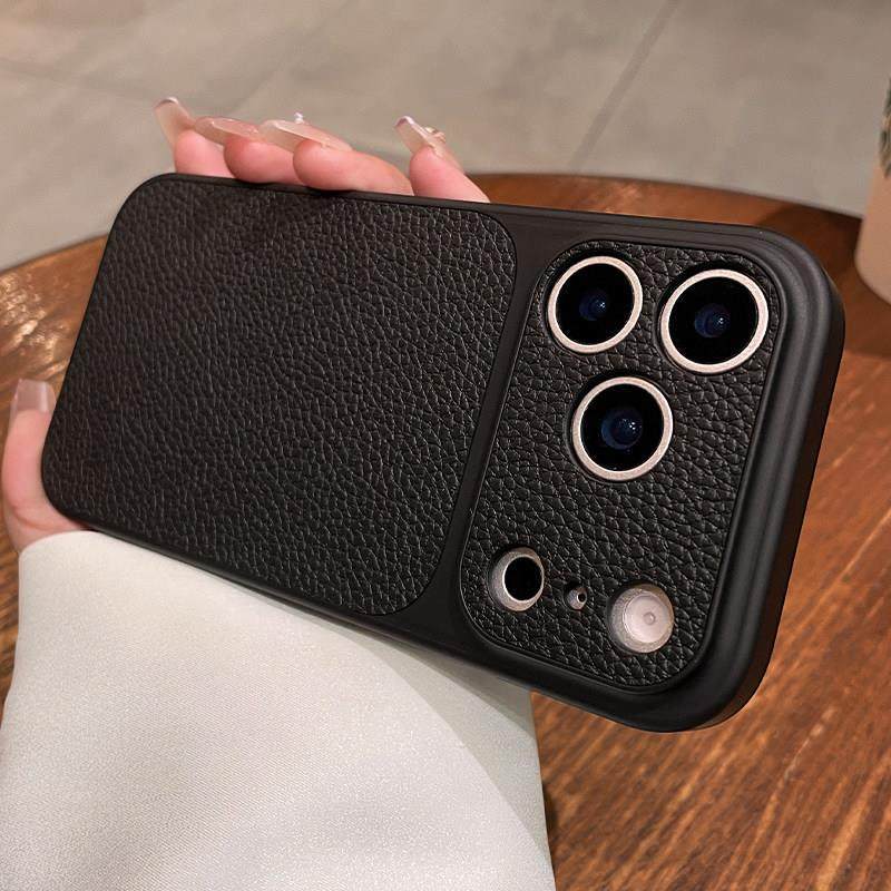 Applicable to iPhone18PROMAX mobile phone case, lychee pattern leather, Apple 17 Corning matte all-inclusive protective case 16.