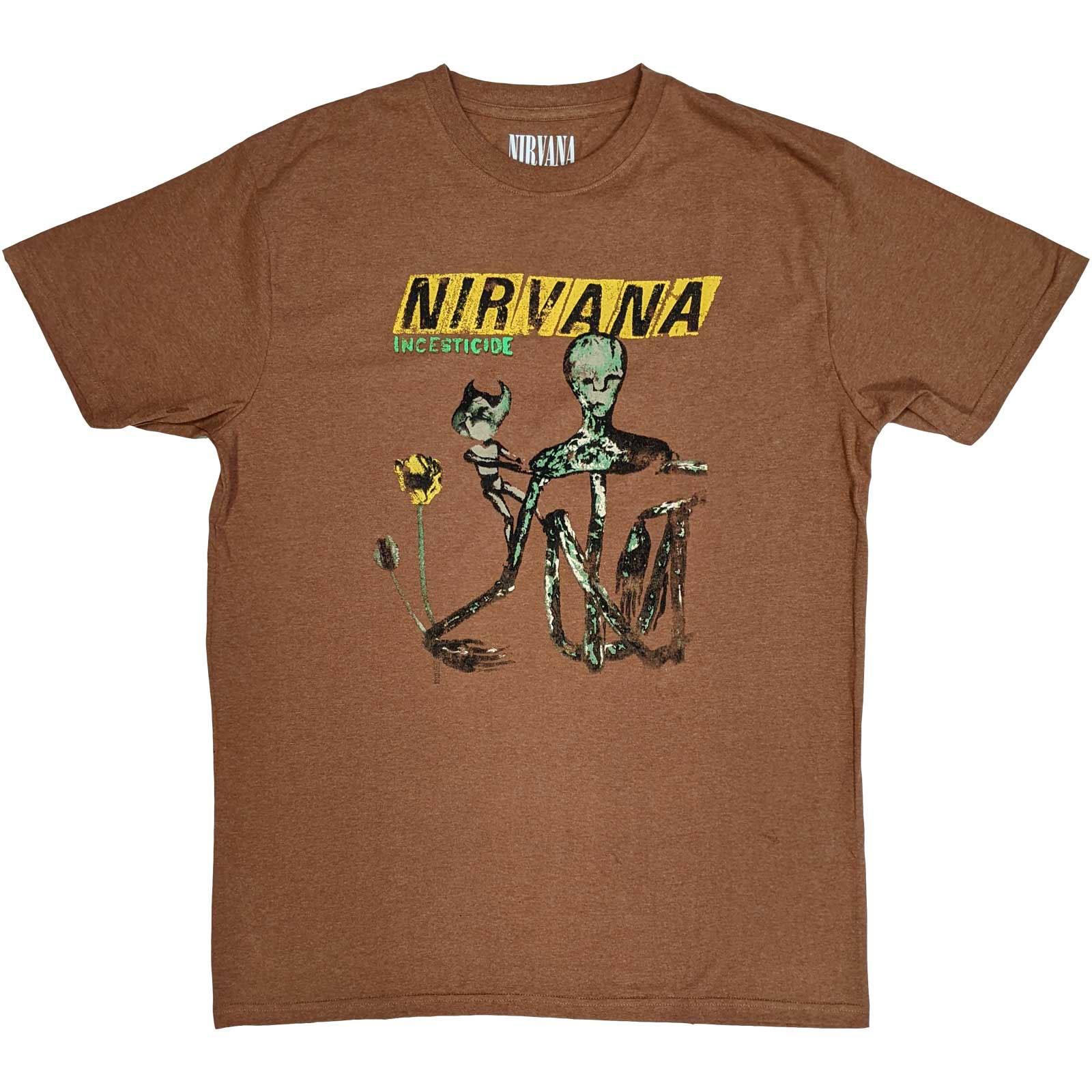 Men s Nirvana Incesticide T-shirt Large Brown S