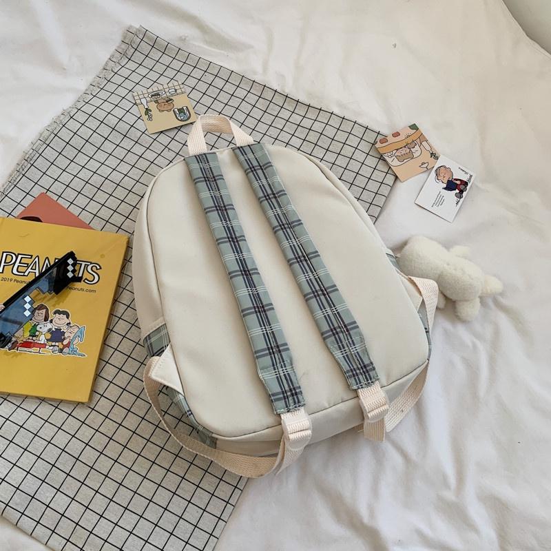 IELGY Korean version of Harajuku ins campus high school junior high school student backpack plaid girl backpack